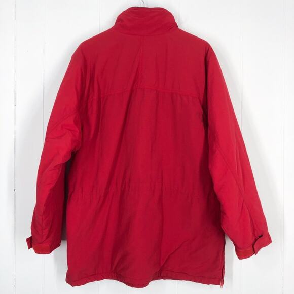 Land’s End VTG Pullover Jacket Fleece Lined 1/4 Zip Collared Unisex Large in Red - Picture 6 of 16